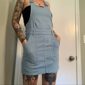 UO Baby Blue Overall Dress